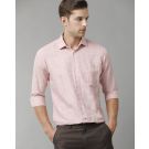 Men's Linen Rich Pink Printed Contemporary Fit Full Sleeve Sleeve Casual Shirt