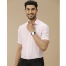 Men's Pure Linen Pink Solid Contemporary Fit Half Sleeve Casual Shirt