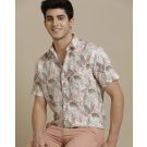 Men's Linen Rich Multicolor Printed Contemporary Fit Half Sleeve Sleeve Casual Shirt