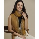 Unisex Mustard Solid Linen Stole