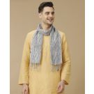 Unisex Grey Printed Linen Stole