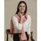 Unisex Red Striped Linen Stole