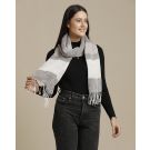 Unisex Beige Striped Linen Stole