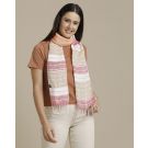 Unisex Red Striped Linen Stole