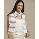 Unisex Grey Striped Linen Stole