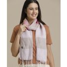 Unisex Purple Striped Linen Stole