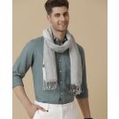Unisex Grey Striped Linen Stole