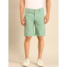 Linen Club Men's Linen Mint Green Solid Contemporary Fit Casual Shorts