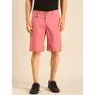 Linen Club Men's Linen Pink Solid Contemporary Fit Casual Shorts