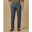 Linen Club Men's Linen Grey Chambray Contemporary Fit Casual Trouser
