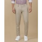 Linen Club Men's Linen Beige Chambray Contemporary Fit Casual Trouser