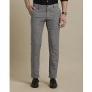 Mens Linen Grey Solid Contemporary Fit Casual Trousers