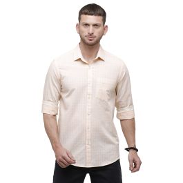 Peach Checked Shirt - Cavallo Studio by Linen Club Peach Checked Shirt - Cavallo Studio by Linen Club