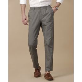Mens Linen Grey Solid Contemporary Fit Casual Trousers Mens Linen Grey Solid Contemporary Fit Casual Trousers